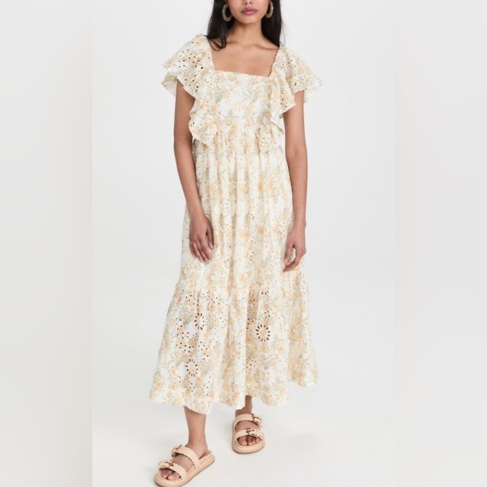 New En Saison Opposites Midi Dress In Yellow Orange
